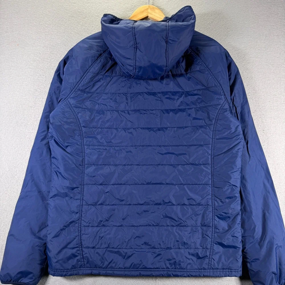 Asics Mens Blue Puffer Hooded Jacket Lightweight Full Zip‎ Athletic Sportswear